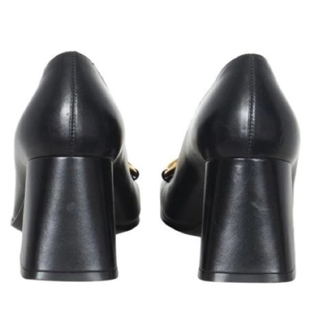 Gucci Shoes Mid-Heel Horsebit Pumps Block Heel Black Leather 38 - Picture 4 of 9